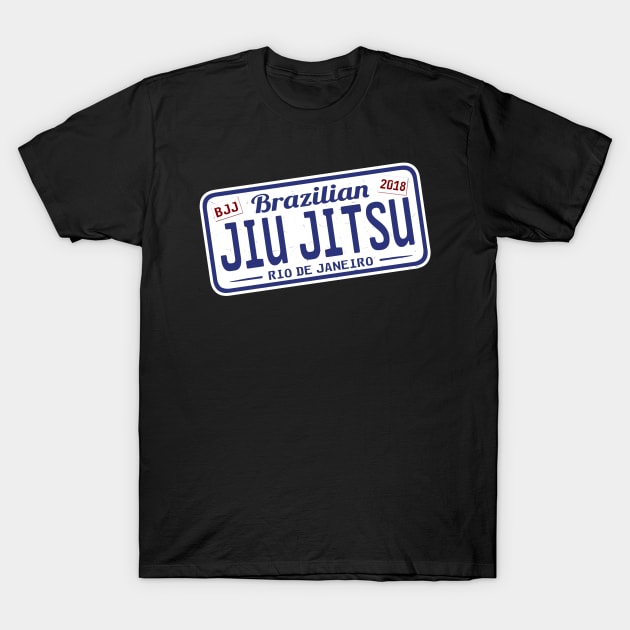 BRAZILIAN JIU JITSU - FUNNY JIU JITSU LICENSE PLATE T-Shirt by Tshirt Samurai